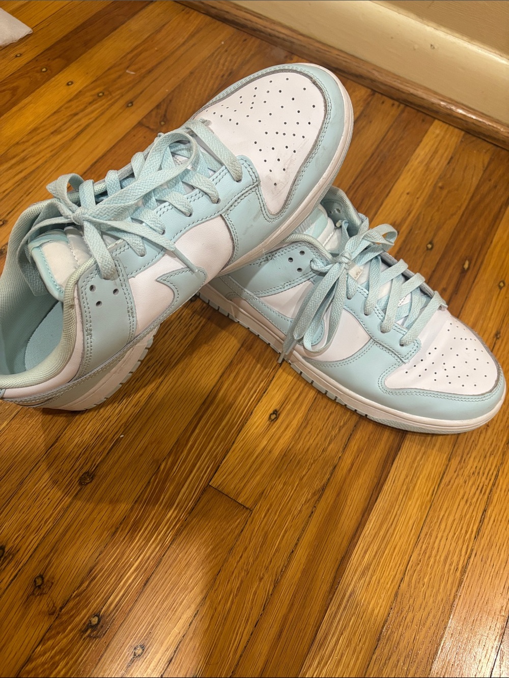 Nike Women's Low-Top Sneakers in Mint Blue and White